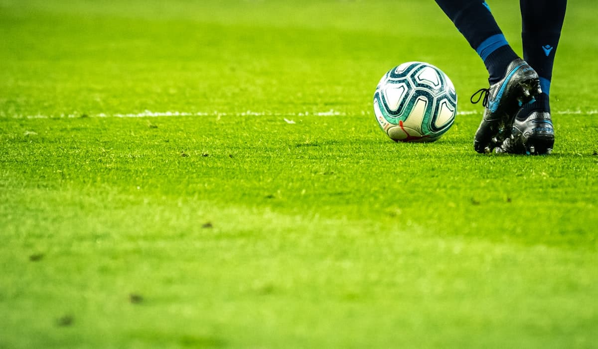 Players on a football pitch