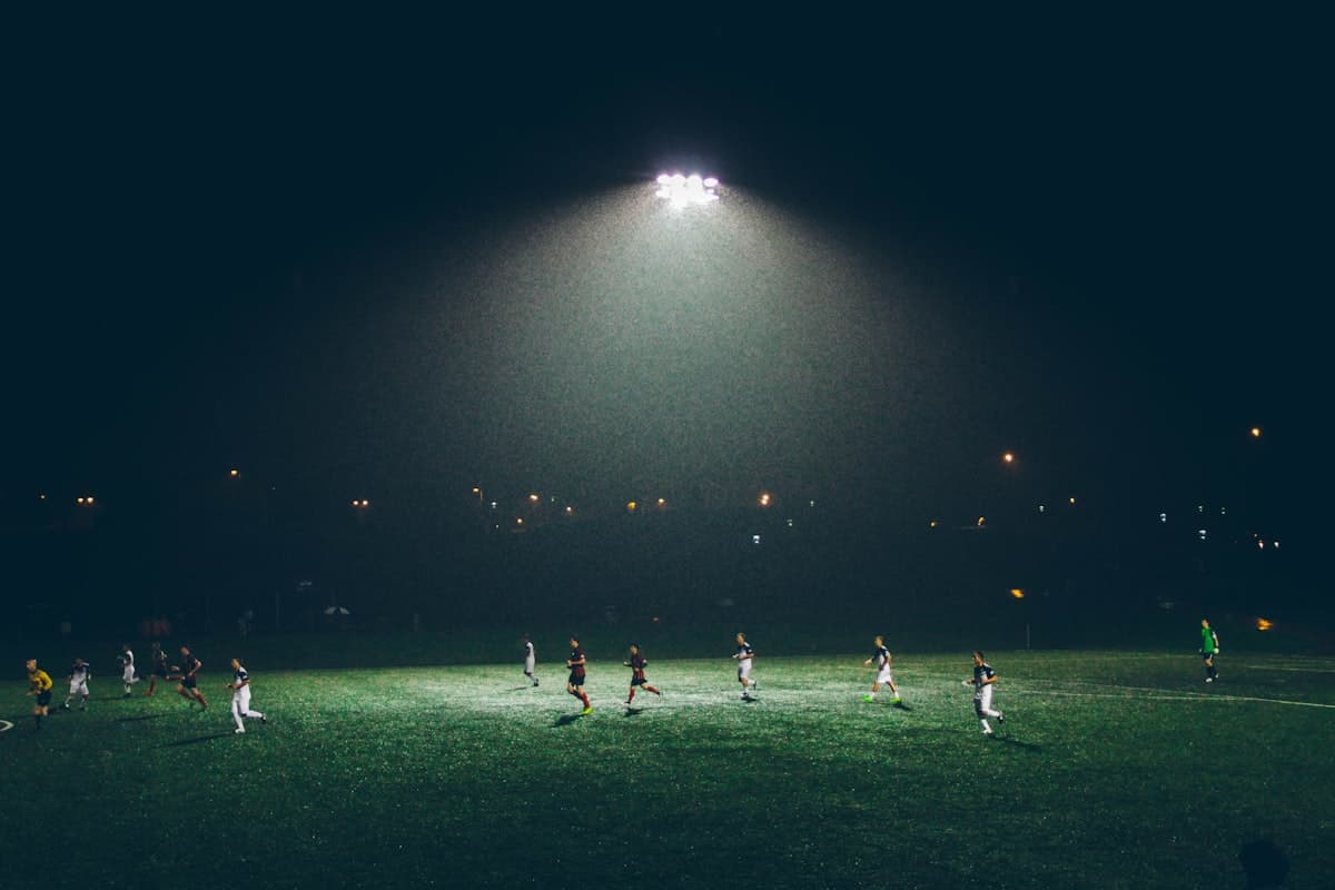 Football stadium at night